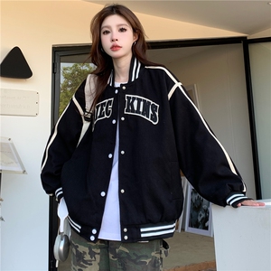A112-P82 2025秋新款宽松百搭学生字母休闲外套棒球服潮图片