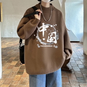 控68半高领毛衣男士大码针织衫男毛线衣男 M18134-P45 加绒款-P65图片
