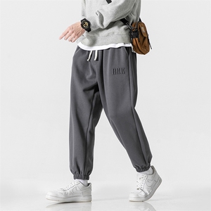 棉 M-8XL 秋季新款大码束脚潮流休闲卫裤 109-K111-P55图片