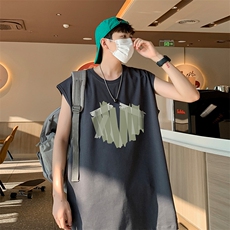 港风直播抖音得物品质男重磅纯棉250克无袖背心T恤T527P28控39，男装背心/马甲，电商C408(原B339-1)