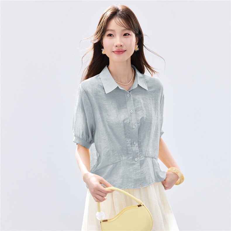 现货2026夏装新款透气亲肤舒适女士衬衣上衣,女装衬衫,木子恋