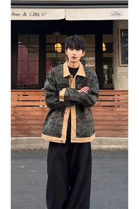 A1894P60控108-2026春季新款迷彩工装牛仔外套男潮牌美式复古上衣图片