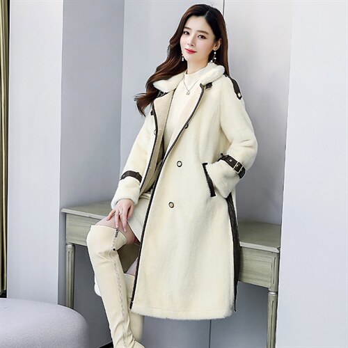 2022冬季新款时尚潮流优雅气质中长款舒适保暖欧貂绒毛衣，女装皮草，时尚俏佳人