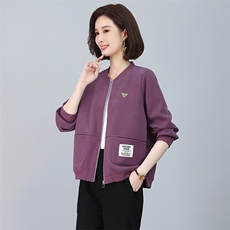 （新款长期有货）妈妈秋装外套宽松休闲开衫棒球服卫衣2024上衣，女装短外套，忆绮罗