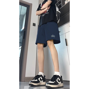 特批16 美式宽松泡泡格短裤男夏季休闲五分裤薄透气运动速干DX341图片