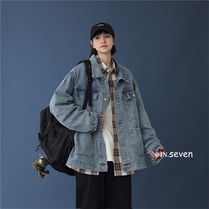 jk829-p65-限价88 港风大码肥仔牛仔外套大皂潮牌ins宽松夹克图片