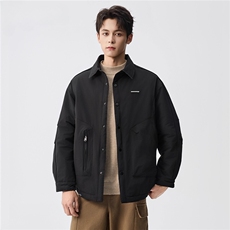 2025春秋冬季新款宽松衬衫式二棉夹克潮加厚夹棉衣服外套W0150，男装夹克，电商D215