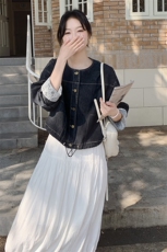 复古牛仔外套女2025春季新款设计感超好看小个子宽松休闲短款夹克，女装短外套，2C261