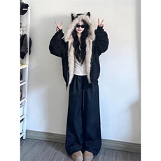 美式复古座山雕耳朵毛绒棉衣棉服冬季加厚夹棉外套棉袄MY0889-P93，男装棉衣，星座308B-2