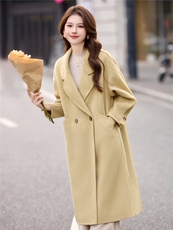 现货手工缝制冬保暖新款时尚大西装双面呢大衣带包包，女装双面呢大衣，美静678