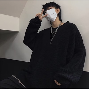 1506-1/M8031/P36圆领毛衣针织衫男潮牌帅气秋冬季打底衫男女同款图片