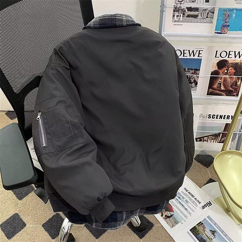 假两件拼接小众棒球服棉衣男士冬季保暖设计感外套男生潮1660P85,男装棉衣,星座410-2