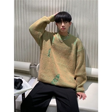 美式圆领鹿毛绒毛衣男慵懒风休闲针织衫JY47P45，男装针织衫/毛衣，星座1116-2
