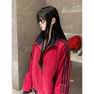 抖音得物高品质26春装美式高街重磅结构拼接织带立领卫衣外套CM42图片