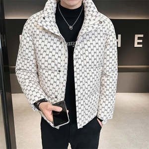 店主风冬季字母立领羽绒服男休闲保暖外套备大货 B328-9901-P165图片