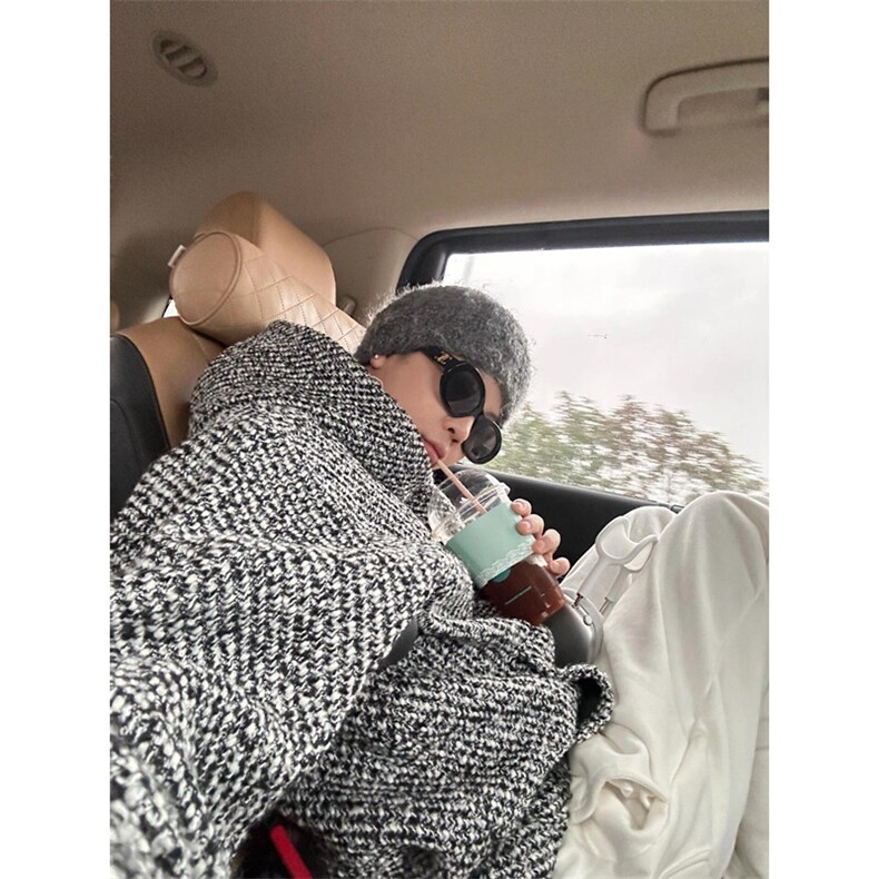连帽卫衣男女秋冬小香风编织外套潮牌复古上衣WLA288-P45加绒56,女装短外套,星座1008