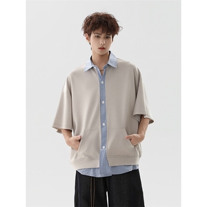 宽松假两件五分袖T恤男KD679-P45图片