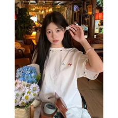 万针全刺绣工艺高品质260克双纱纯棉美式高街短袖T恤特P33，男装T恤，电商A486-1