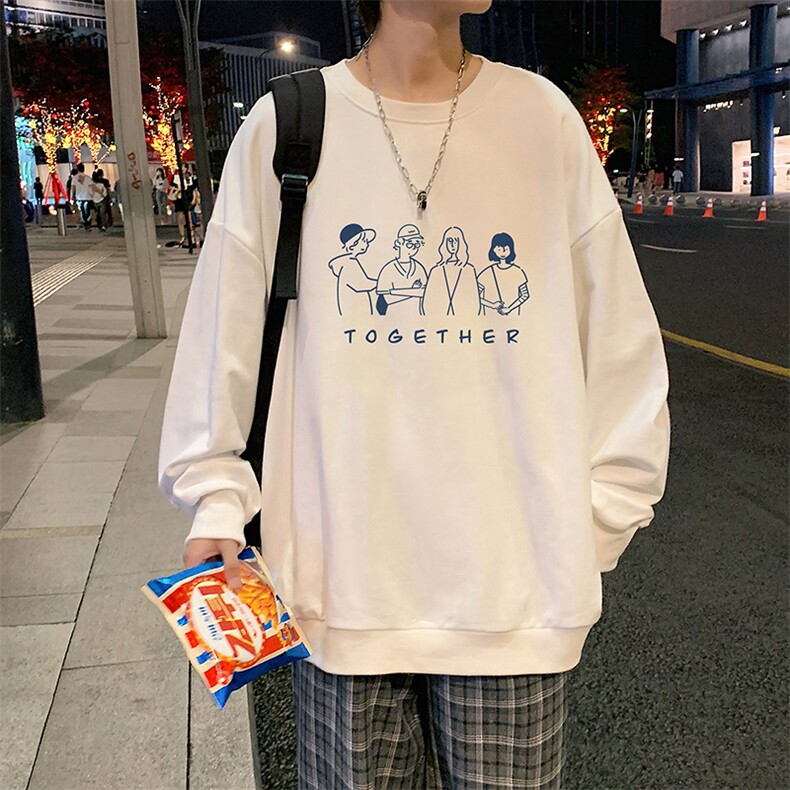 S6191-P28加绒款-P33秋季圆领卫衣男大码韩版宽松长袖外套,男装卫衣,电商A040