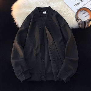 8XL-M春季开衫V领卫衣男港风日系慵懒风痞帅长袖上衣服外套KS001图片