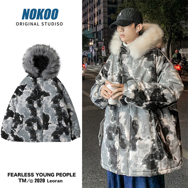 MC49099-P135日系潮棉衣男大码派克服男工装棉服外套棉袄,男装棉衣,电商A040