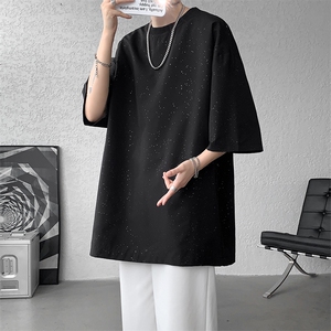 8XL-M 特大码满天星短袖T恤男亮片oversize港风半截袖DX316P16图片