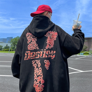 直播品质 400克麂皮绒重磅工艺美式德丝网印花卫衣 JP202特P50图片