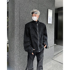GC9868-P78垫肩水洗牛仔外套秋季痞帅美式cleanfit立领工装夹克，男装夹克，电商C233