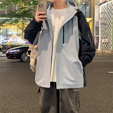 秋季新款二开宽松夹克男撞色冲锋衣外套DSA157B-JK7839-特P65，男装夹克，电商A157B