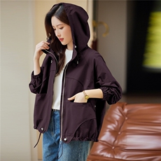 2025年秋季连帽休闲短外套，女装短外套，文熹诺