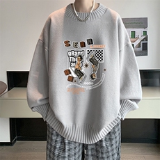 半高领毛衣男士大码针织衫男毛线衣男M18282-P45加绒款-P65，男装针织衫/毛衣，电商A040