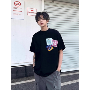 万针全刺绣工艺抖音得物高品质260克重磅纯棉双纱美式高街短袖T恤图片
