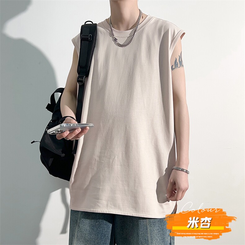 港风冰感无袖T恤宽松百搭纯色光板背心TC3162-P25,男装背心/马甲,星座717
