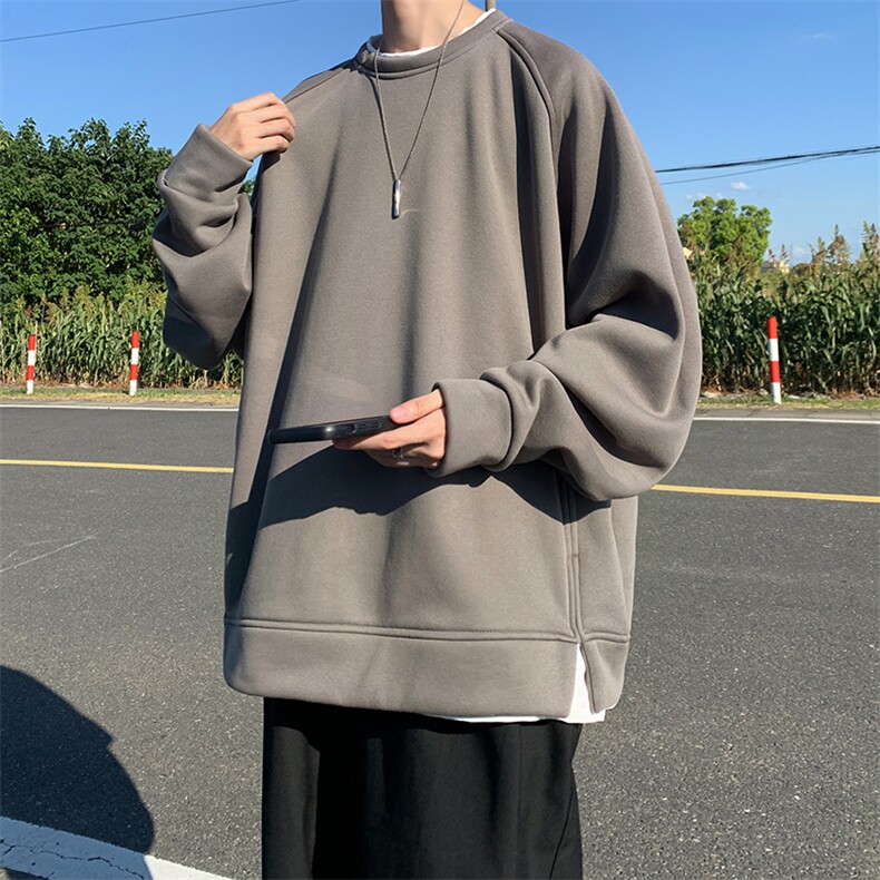 8XL-M假两件卫衣加肥加大码重磅拼接外套圆领套头WY5103P55加绒65,男装卫衣,电商B238