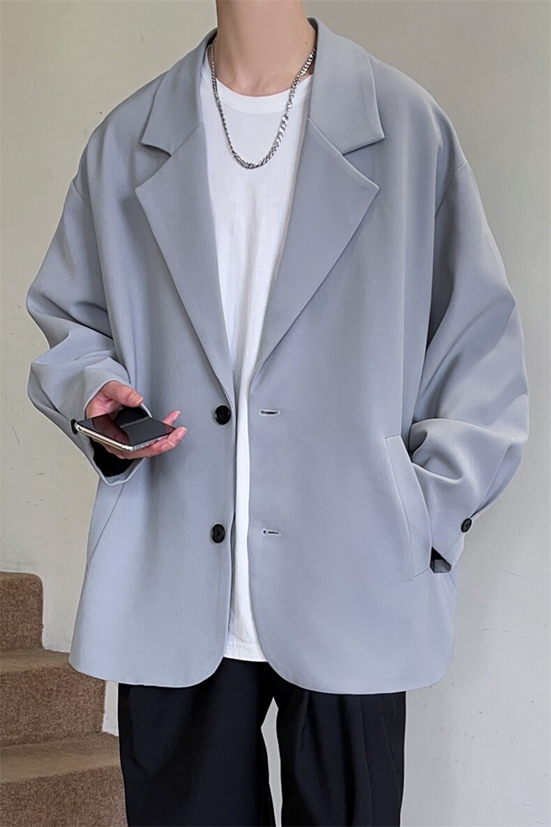 2023春季小西装西服外套男ins上衣英伦单西宽松休闲A071-X06-P85,男装西服,电商A071