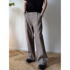 ins新款原宿慵懒文艺时尚老钱风双排扣设计西裤百搭简约K9055，男装西裤，星座1116A（原606A-3）