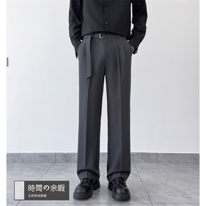 1506-1/QVS1000/P46秋季西裤男宽松休闲长裤垂感拖地裤子韩版图片