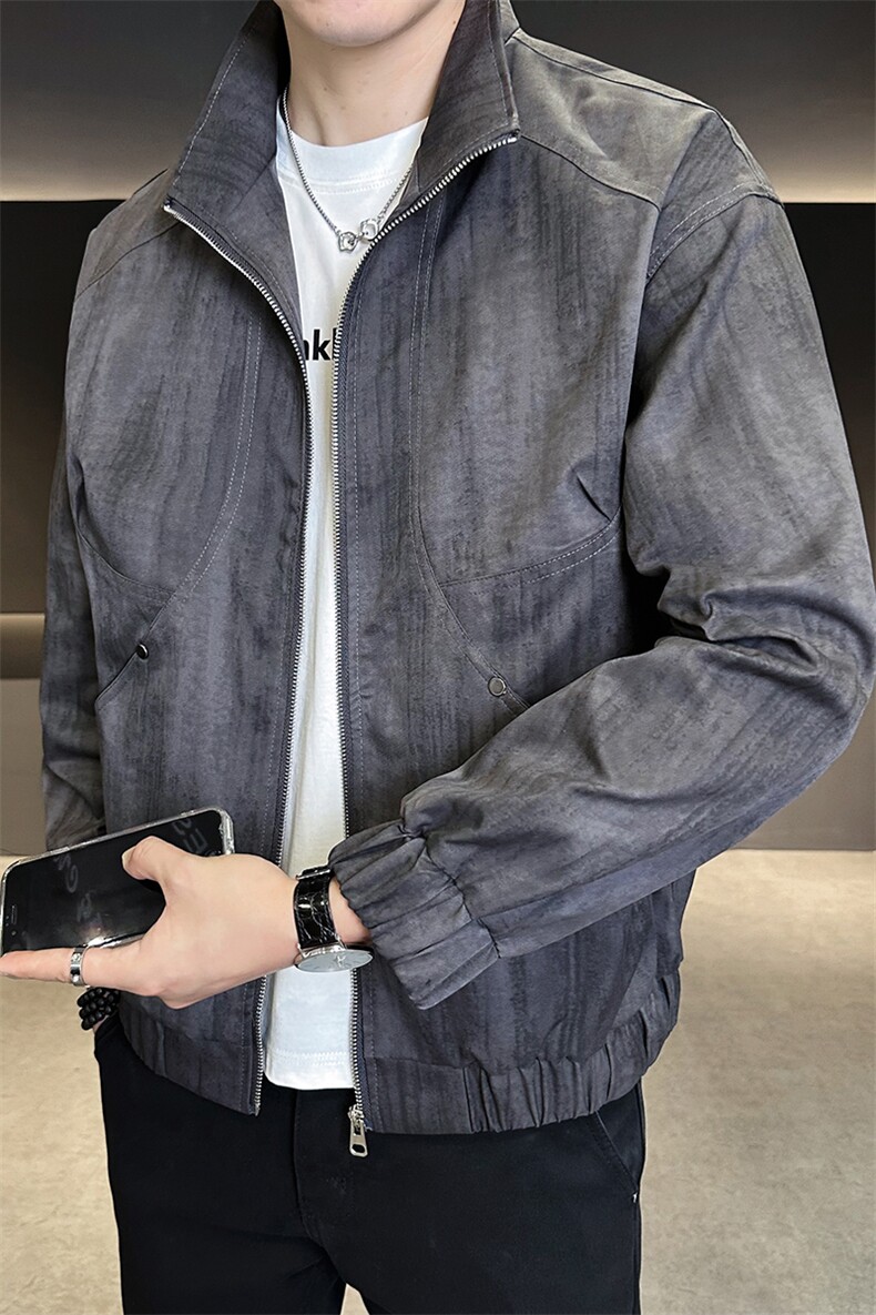 行政夹克男2025新款秋季休闲简约外套C317-J7719-P115,男装夹克,电商C317