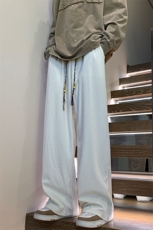 8XL-M特大码秋季新款垂感休闲裤男宽松直筒裤男裤拖地裤K940P40，男装休闲裤，电商D206-1