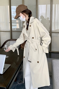 现货春秋冬风衣外套过膝宽松长款203-F6008-P170-K219图片