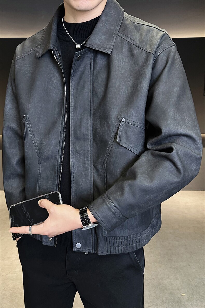 秋季皮夹克宽松偏大男装皮衣2025新款品质外套C317-JK511-P140,男装夹克,电商C317