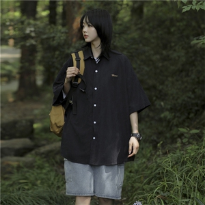 夏季新款潮流百搭休闲衬衣日系cityboy短袖衬衫男 现货 W8224-P32图片