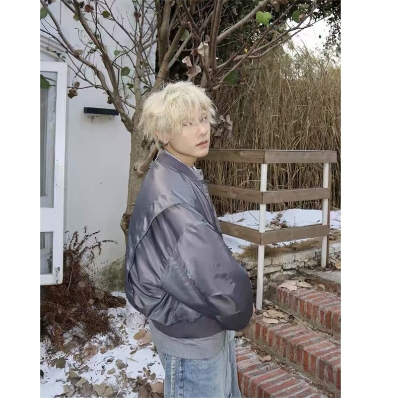 现货DHT148-批85酒红色短款飞行员夹克棉服男美式外套,男装棉衣,星座603-2