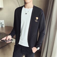 春款店主风高品质百搭小雏菊绣花开衫毛衣针织长袖外搭V1015-P78，男装针织衫/毛衣，星座308A