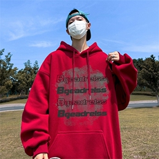 抖音得物供货可提供视频春装重磅美式宽松连帽卫衣DL2438，男装卫衣，电商A486-1