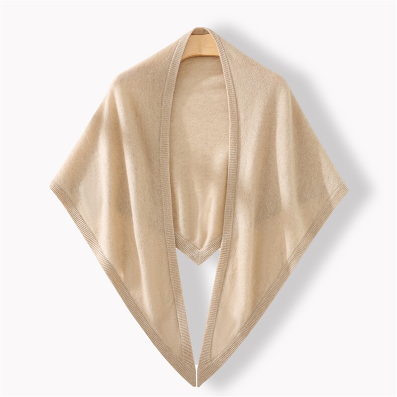 2025年秋季新款百搭女士三角形包边披肩，披肩，绒上羊绒