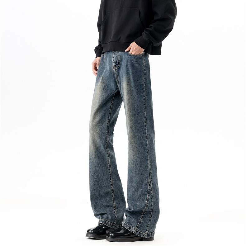 【现货】春装BKJ957-P45控886色小直筒微喇牛仔裤弹力牛仔裤，男装牛仔裤，电商B335