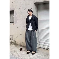 秋季美式慵懒风解构卫裤男女百搭宽松休闲运动弯刀裤K06083P55，男装休闲裤，星座1004（原星座815-3）