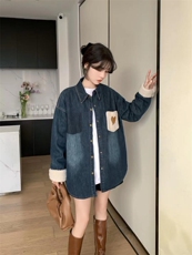 爱美欧现货加绒牛仔衬衣，其它，爱美欧