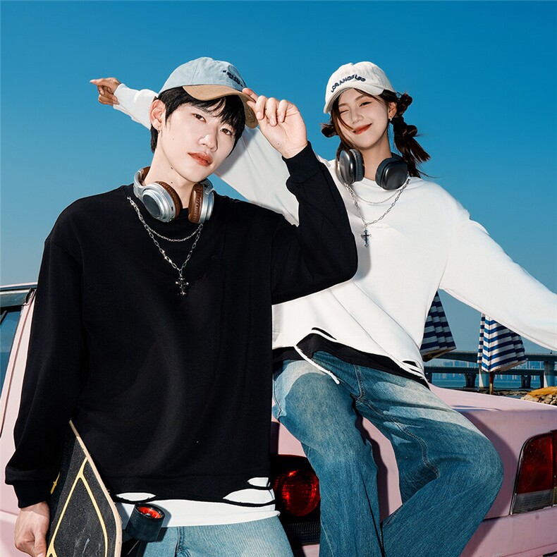 特批25港风多模宽松时尚长袖圆领项链卫衣CT03P45控78，男装卫衣，电商A247